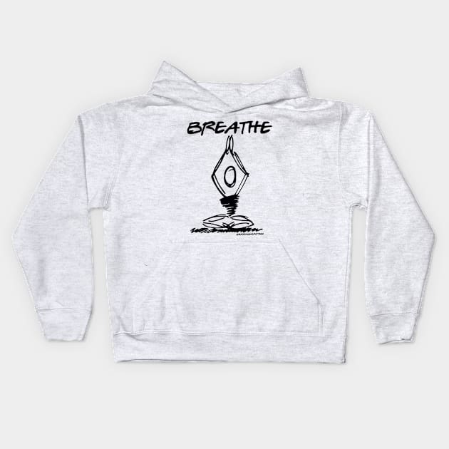 Breathe Yoga Pose v2 Kids Hoodie by SherringenergyTeez